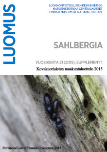 Sahlbergia Supplement 2015 cover